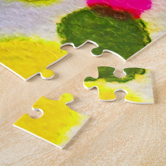 Waterverf blauwe stippen abstract legpuzzel (Zijkant)