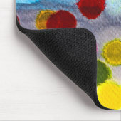 Waterverf blauwe stippen abstract muismat (Hoek)