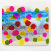 Waterverf blauwe stippen abstract muismat (Voorkant)