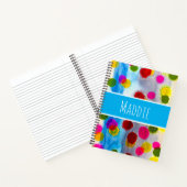 Waterverf blauwe stippen abstract notitieboek (Binnen)