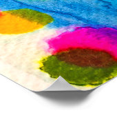 Waterverf blauwe stippen abstract poster (Hoek)