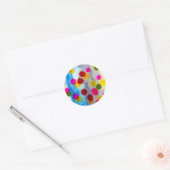 Waterverf blauwe stippen abstract ronde sticker (Envelop)