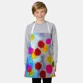 Waterverf blauwe stippen abstract schort (Gedragen)