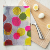 Waterverf blauwe stippen abstract theedoek (Quarter Fold)