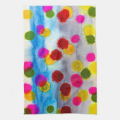 Waterverf blauwe stippen abstract theedoek (Verticaal)