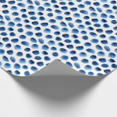 Waterverf Blauwe Stippen: Hand geschilderd Naadloo Cadeaupapier (Hoek)