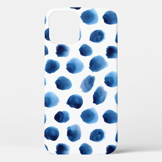 Waterverf Blauwe Stippen: Hand geschilderd Naadloo Case-Mate iPhone Case (Achterkant)