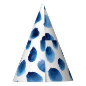 Waterverf Blauwe Stippen: Hand geschilderd Naadloo Feesthoedjes (Achterkant)