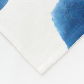 Waterverf Blauwe Stippen: Hand geschilderd Naadloo Fleece Deken (Hoek)