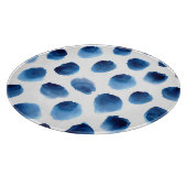 Waterverf Blauwe Stippen: Hand geschilderd Naadloo Snijplank (Hoek)