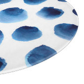 Waterverf Blauwe Stippen: Hand geschilderd Naadloo Snijplank (Hoek)