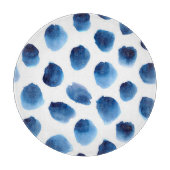 Waterverf Blauwe Stippen: Hand geschilderd Naadloo Snijplank (Voorkant)