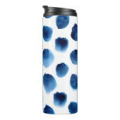 Waterverf Blauwe Stippen: Hand geschilderd Naadloo Thermosbeker (Geroteerd rechts)