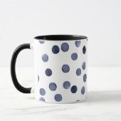 Waterverf . Blauwe stippen Mok (Links)