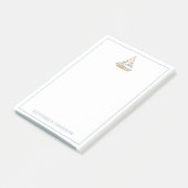 Waterverf Blauwe Streep Zeilboot Post-it® Notes (Schuin)