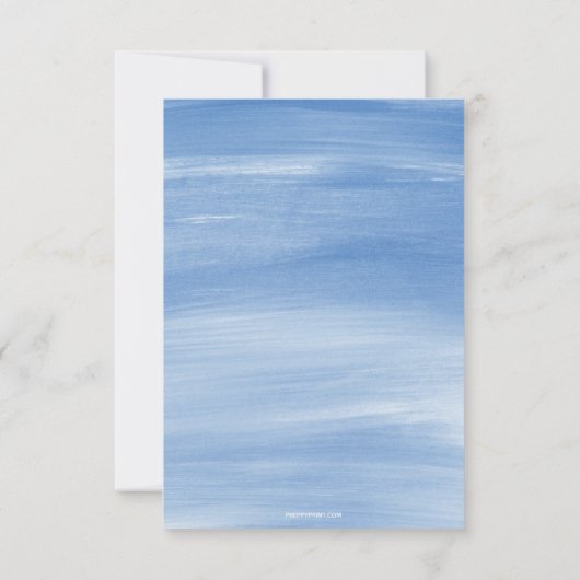 Waterverf Blauwe streephoes Opmerkingskaarten Bedankkaart (Achterkant)