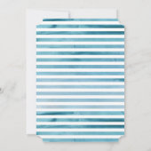 Waterverf Blauwe strepen Eenvoudig Baby shower Kaart (Achterkant)