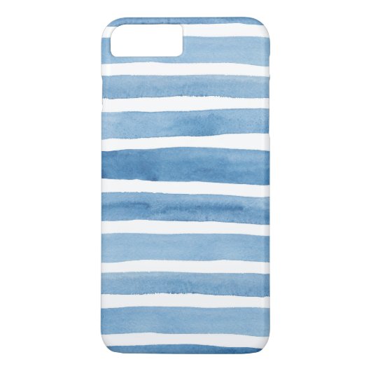 Waterverf blauwe strepen. Modern hoesje. nautisch Case-Mate iPhone Case (Achterkant)