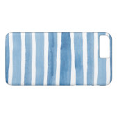 Waterverf blauwe strepen. Modern hoesje. nautisch Case-Mate iPhone Case (Achterkant (Horizontaal))