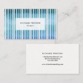 Waterverf blauwe strepen visitekaartje (Voorkant / Achterkant)