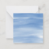 Waterverf Blauwe Striped Bow Cadeaubehuizing Notitiekaartje (Achterkant)