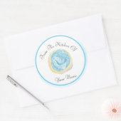 Waterverf blauwe suikerkoekje uit de keuken van ronde sticker (Envelop)