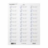 Waterverf Blauwe tak Bruiloft Label Adres (Full Sheet)