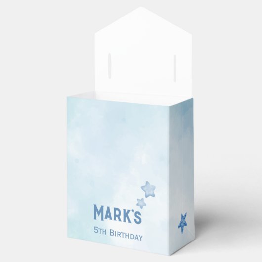 waterverf Blauwe teddybeer kinder Bedankdoosjes (Geopend)