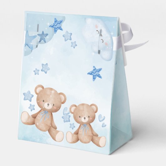 waterverf Blauwe teddybeer kinder Bedankdoosjes (Achterkant)