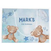 waterverf Blauwe teddybeer kinder Groot Cadeauzakje (Achterkant)