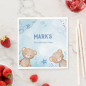 waterverf Blauwe teddybeer kinder Servet (Insitu)