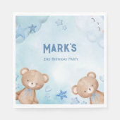 waterverf Blauwe teddybeer kinder Servet (Voorkant)