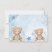 waterverf Blauwe teddybeer kinderen Bedankkaart (Achterkant)