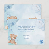 waterverf Blauwe teddybeer kinderen Bedankkaart (Voorkant / Achterkant)