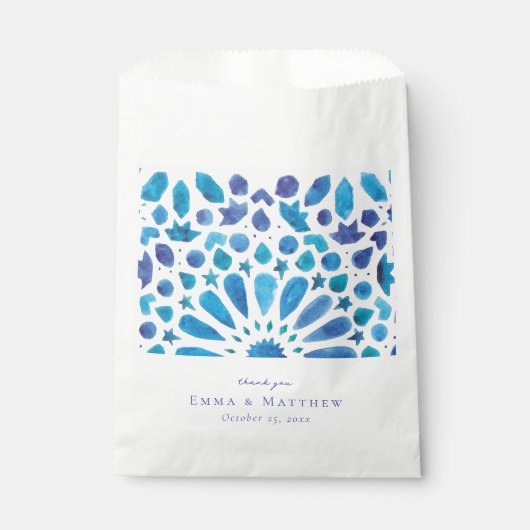 Waterverf Blauwe Tegel Bedankzakje (Voorkant)