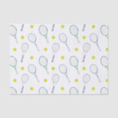 Waterverf Blauwe Tennisrackets Tissuepapier (Voorkant)