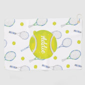 Waterverf Blauwe Tennisrackets Zweethanddoek Golfhanddoek (Horizontaal)