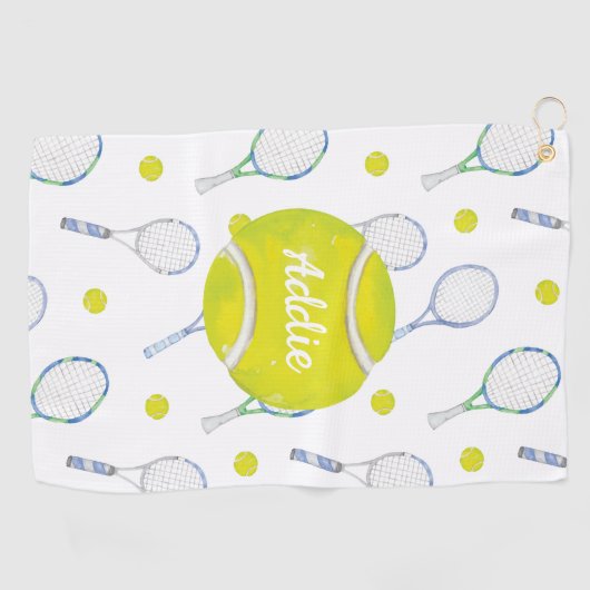 Waterverf Blauwe Tennisrackets Zweethanddoek Golfhanddoek (Horizontaal)