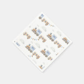 Waterverf Blauwe Treinservetten Servet (Hoek)