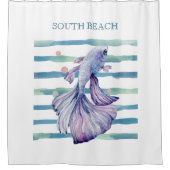 WATERVERF BLAUWE TROPISCHE VISSERIJ BACAZEN VACATI DOUCHEGORDIJN (Voorkant)