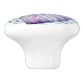 WATERVERF BLAUWE TROPISCHE VISSERIJ BACAZEN VACATI KERAMISCHE KNOP (Zijkant)