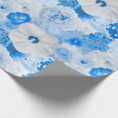 Waterverf Blauwe Tuin bloemen elke keer Cadeaupapier (Hoek)