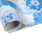 Waterverf Blauwe Tuin bloemen elke keer Cadeaupapier (Rol Hoek)