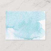 Waterverf blauwe Turquoise Breng een Baby shower B Informatiekaartje (Achterkant)
