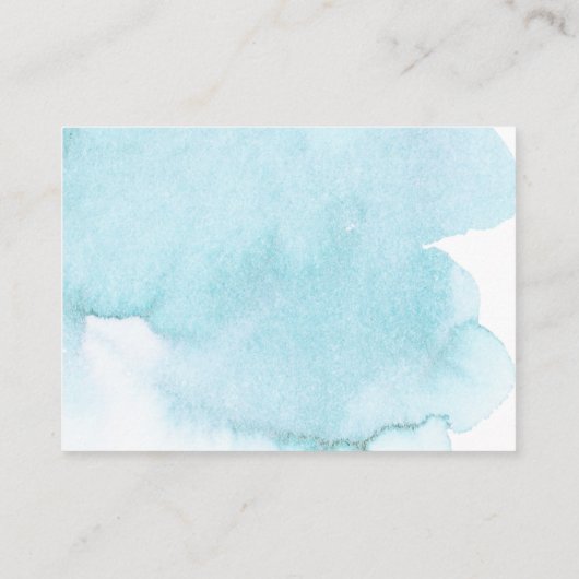 Waterverf blauwe Turquoise Breng een Baby shower B Informatiekaartje (Achterkant)