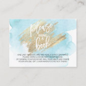 Waterverf blauwe Turquoise Breng een Baby shower B Informatiekaartje (Voorkant)