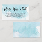 Waterverf blauwe Turquoise Breng een Baby shower B Informatiekaartje (Voorkant / Achterkant)