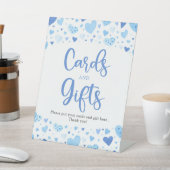 Waterverf Blauwe Valentijn Kaarten en Cadeaubordje Reclamebord Met Voetstuk (Insitu)