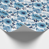 Waterverf blauwe ventilator cadeaupapier (Hoek)