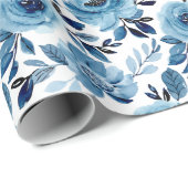 Waterverf blauwe ventilator cadeaupapier (Rol Hoek)
